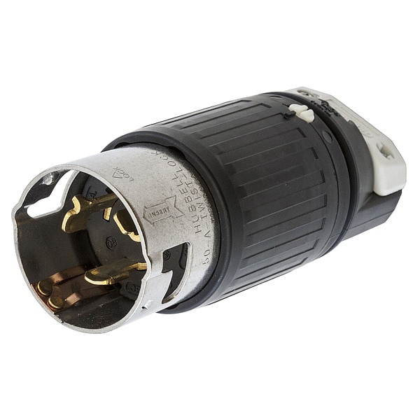 Conector de torsión de 50A Hubbell 3P 4W 125/250VAC BK/WT - CS6365C