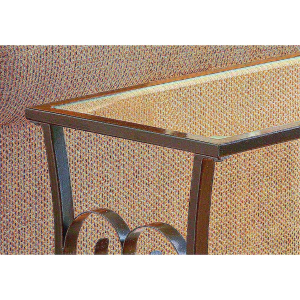 Monarch Specialties Accent Table - Satin Black Metal  With Tempered Glass - I 3314