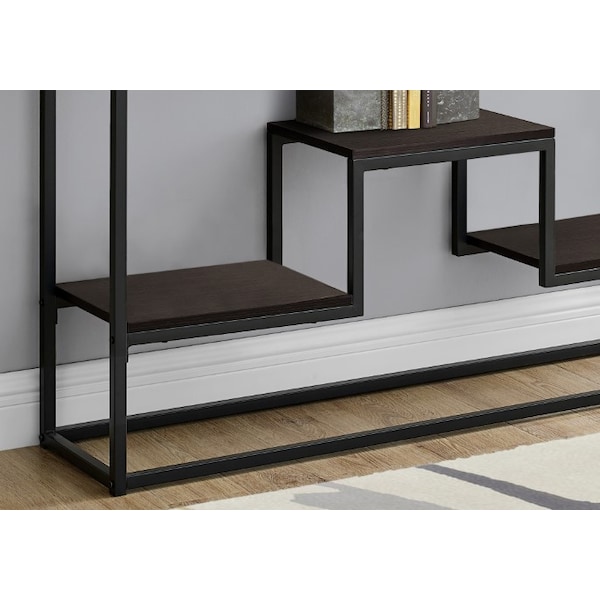 Monarch Specialties Accent Table - 48"L / Espresso / Black Metal Hall Console - I 3582