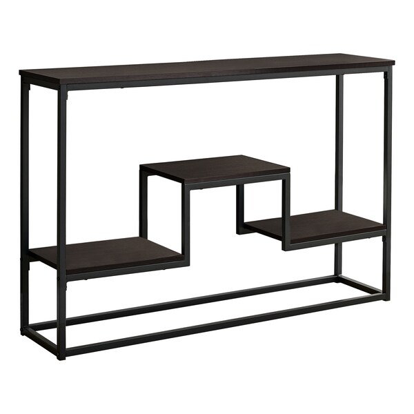 Monarch Specialties Accent Table - 48"L / Espresso / Black Metal Hall Console - I 3582