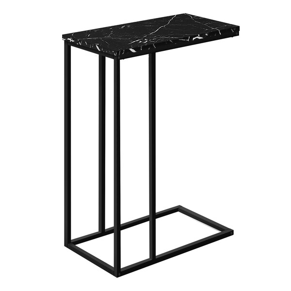 Monarch Specialties End Table, 15.75 W, 24 H, Particle Board, Metal, Black - I 3763