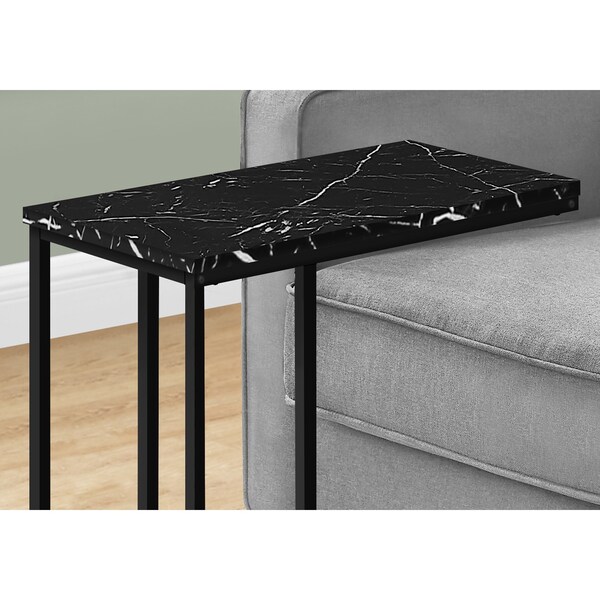 Monarch Specialties End Table, 15.75 W, 24 H, Particle Board, Metal, Black - I 3763