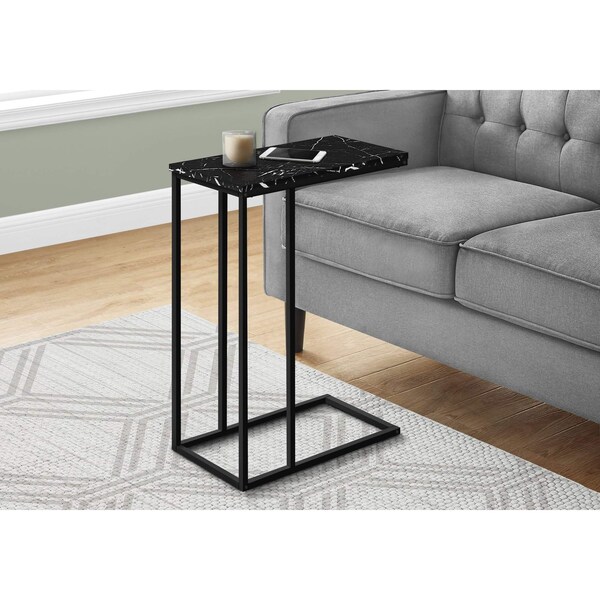 Monarch Specialties End Table, 15.75 W, 24 H, Particle Board, Metal, Black - I 3763