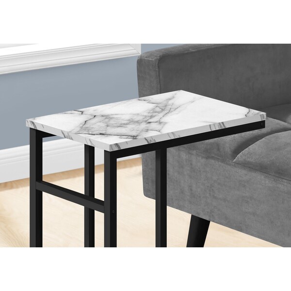 Monarch Specialties End Table, 18 W, 24 H, Particle Board, Metal, White - I 2173