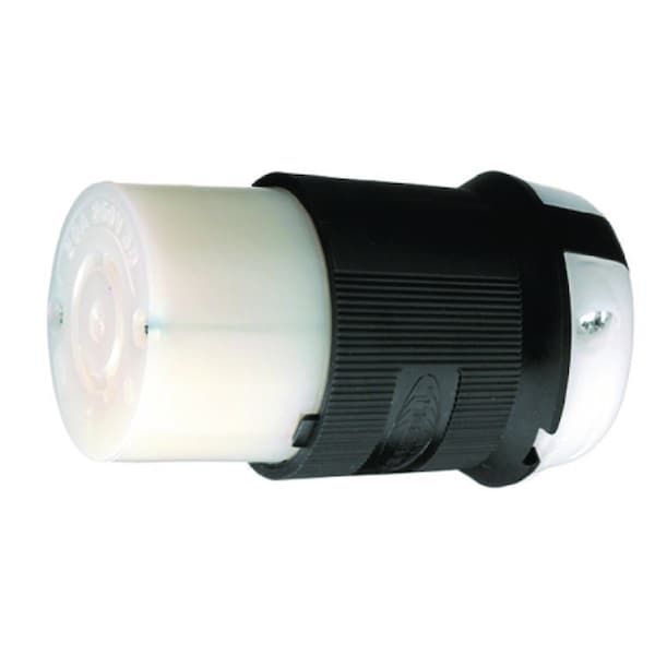 Conector Twist-Lock de 20A Hubbell 3P 4W 250VAC L15-20R BK/WT - HBL2423