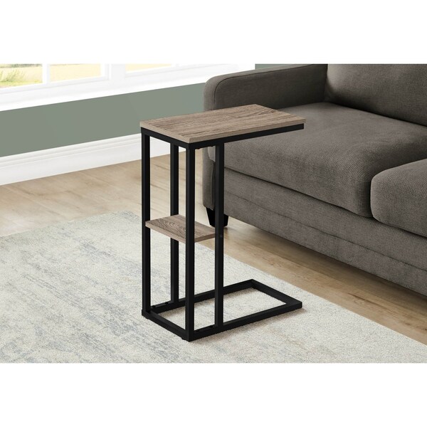 Monarch Specialties End Table, 18.25 W, 25.25 H, Particle Board, Metal, Dark Taupe - I 3672