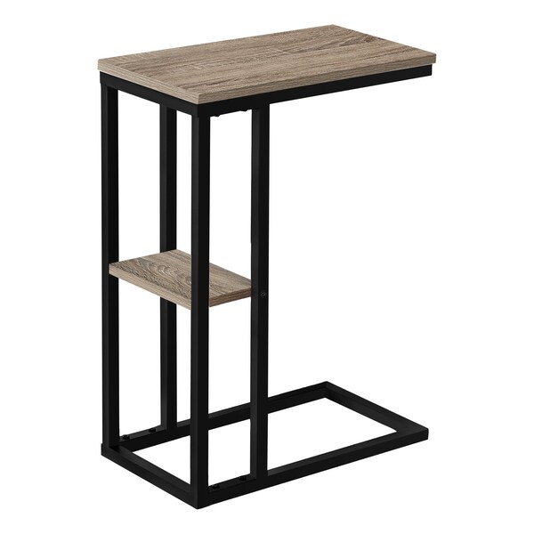 Monarch Specialties End Table, 18.25 W, 25.25 H, Particle Board, Metal, Dark Taupe - I 3672