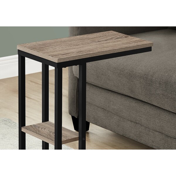Monarch Specialties End Table, 18.25 W, 25.25 H, Particle Board, Metal, Dark Taupe - I 3672