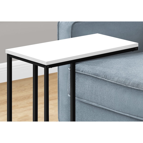 Monarch Specialties End Table, 15.75 W, 24 H, Particle Board, Metal, White - I 3760