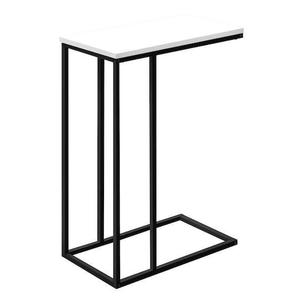 Monarch Specialties End Table, 15.75 W, 24 H, Particle Board, Metal, White - I 3760