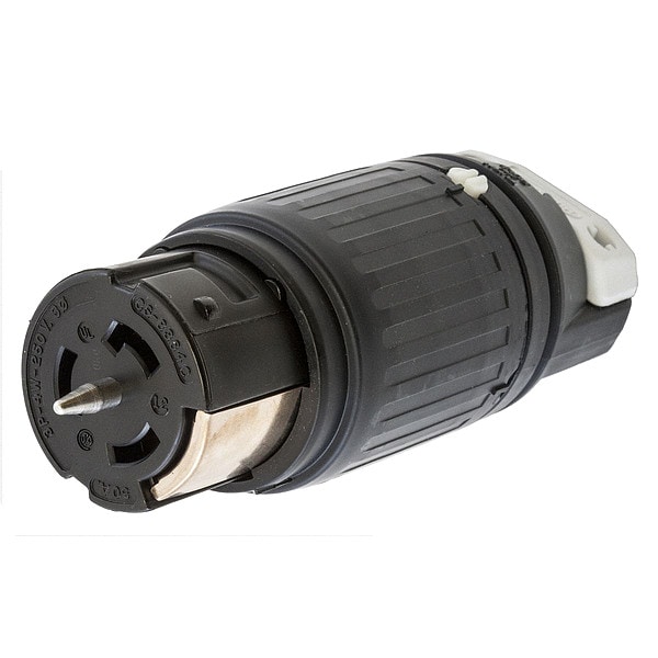 Conector Twist-Lock de 50A Hubbell 3P 4W 250VAC Negro/Blanco - CS8364C