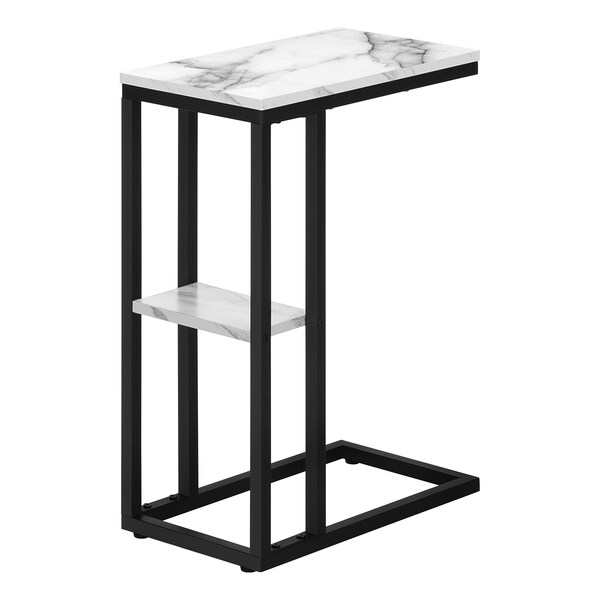 Monarch Specialties End Table, 18.25 W, 25.25 H, Particle Board, Metal, White - I 3675
