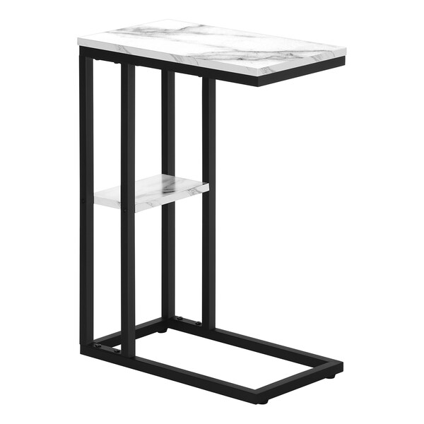 Monarch Specialties End Table, 18.25 W, 25.25 H, Particle Board, Metal, White - I 3675