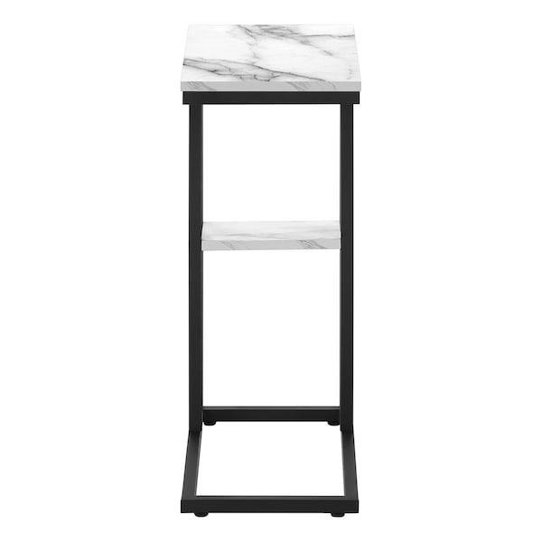 Monarch Specialties End Table, 18.25 W, 25.25 H, Particle Board, Metal, White - I 3675