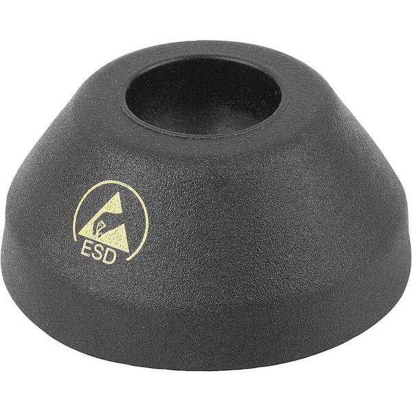 Kipp Plate Antistatic, Anti-Slip Plate, Form:B, D=60, Thermoplastic Black - K0415.12060