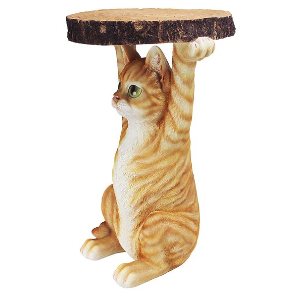 Design Toscano Tabby at Your Service Sculptural Cat Side Table - JQ9974