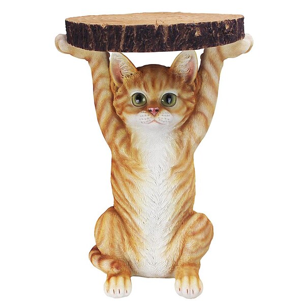 Design Toscano Tabby at Your Service Sculptural Cat Side Table - JQ9974
