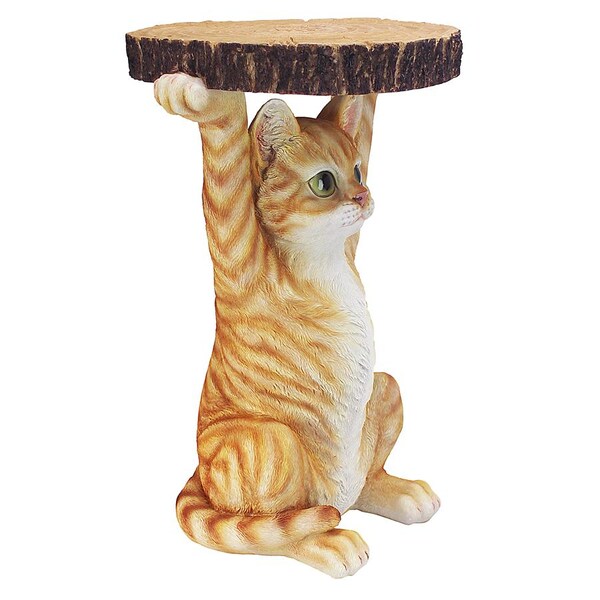 Design Toscano Tabby at Your Service Sculptural Cat Side Table - JQ9974