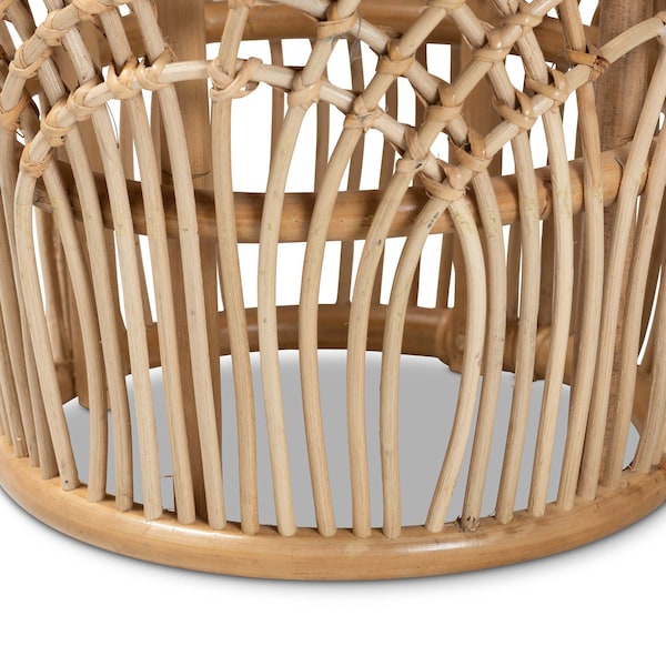 Baxton Studio Edena Modern Bohemian Natural Brown Finished Rattan End Table - 205-12680