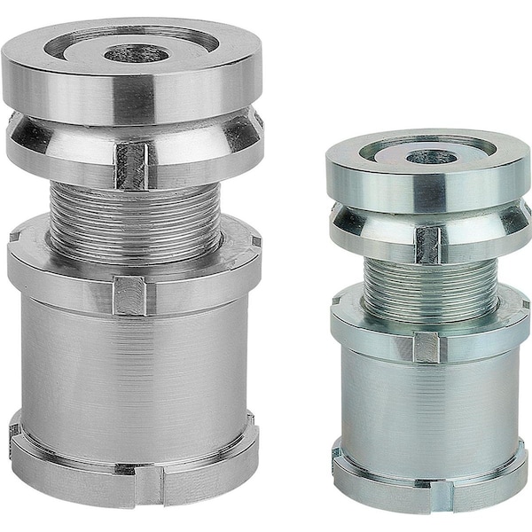 Kipp Levelling Element With Spherical Levelling, With Locknut, D1=M60X2, D=33, D2=80, Stainless Steel - K0119.39301