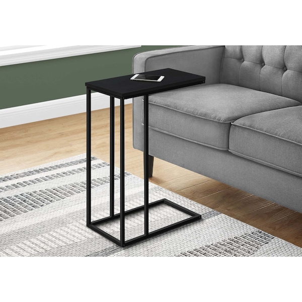 Monarch Specialties End Table, 15.75 W, 24 H, Particle Board, Metal, Black - I 3761