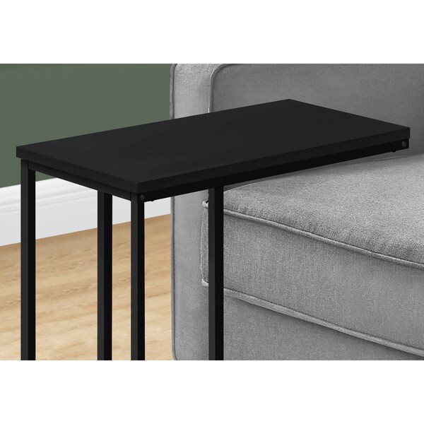 Monarch Specialties End Table, 15.75 W, 24 H, Particle Board, Metal, Black - I 3761