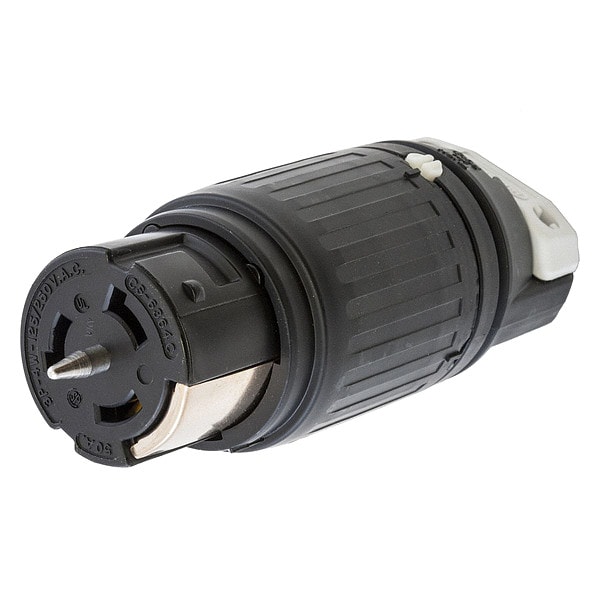 Conector de bloqueo giratorio de 50A de Hubbell, 3 polos 4 cables 125/250VCA negro/blanco - CS6364C