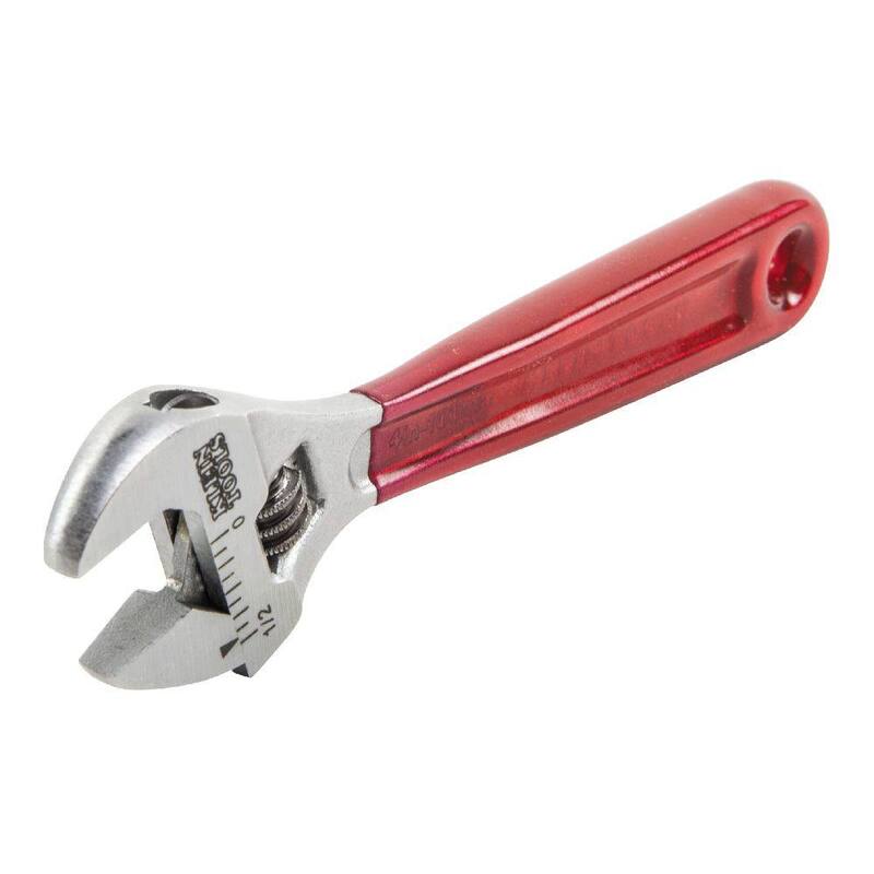 Llave ajustable de capacidad estándar de 1/2 pulg. con mango recubierto de plástico - D506-4 de Klein Tools