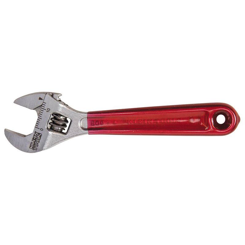Llave ajustable de capacidad estándar de 1/2 pulg. con mango recubierto de plástico - D506-4 de Klein Tools