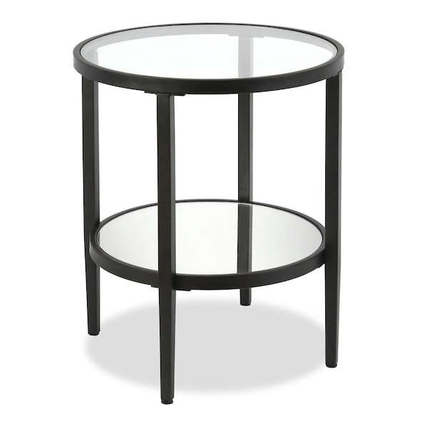 Hudson & Canal Henn  Hart  Hera Blackened Bronze Round Side Table - 23.63 x 19.63 x 19.63 in. - ST0142