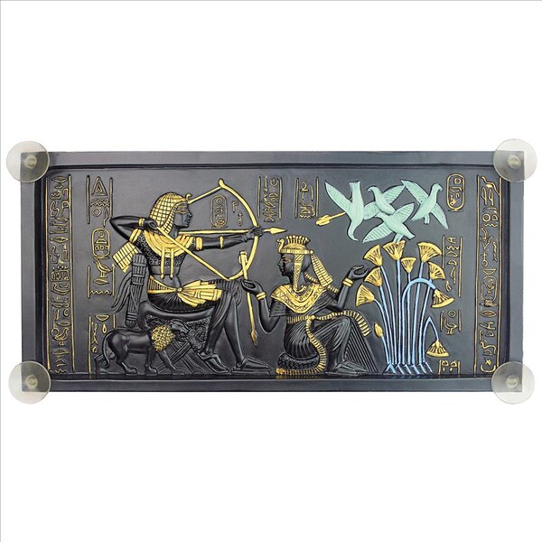 Design Toscano Tut the Egyptian Pharaoh Glass-Topped Sculptural Table - QL1005