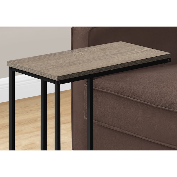 Monarch Specialties End Table, 15.75 W, 24 H, Particle Board, Metal, Dark Taupe - I 3766