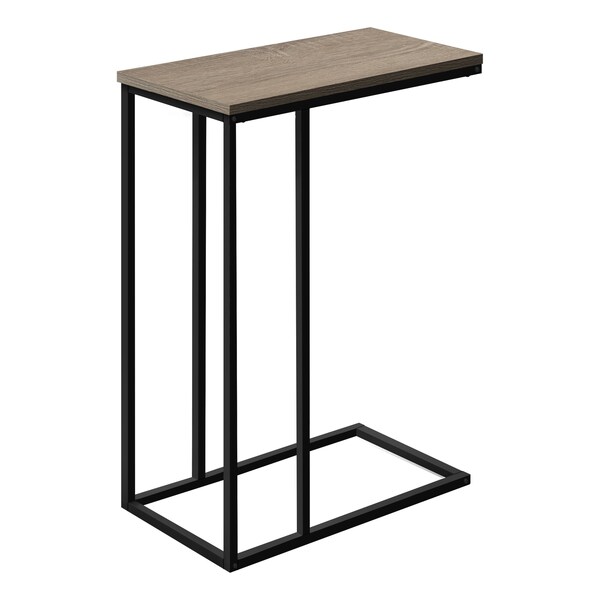 Monarch Specialties End Table, 15.75 W, 24 H, Particle Board, Metal, Dark Taupe - I 3766