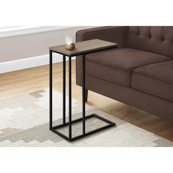 Monarch Specialties End Table, 15.75 W, 24 H, Particle Board, Metal, Dark Taupe - I 3766