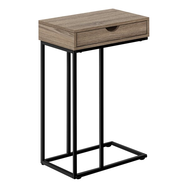 Monarch Specialties Side Table, 15.75 W, 24 H, Particle Board, Metal, Dark Taupe - I 3771