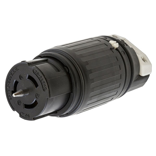 Conector de bloqueo giratorio de 50A Hubbell 2P 3W 250VAC Negro/Blanco - CS8264C