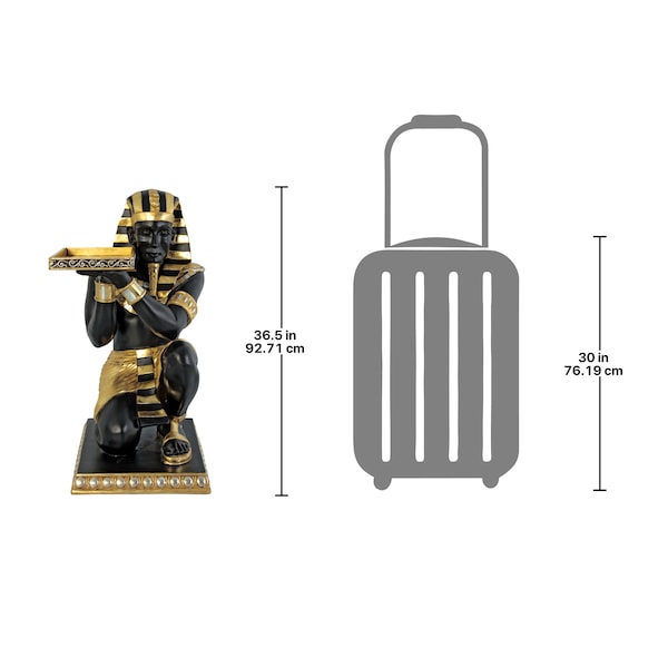 Design Toscano Egyptian Pharaoh's Kneeling Nubian Servant: Egyptian Side Table Statue - NE867003