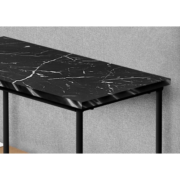 Monarch Specialties End Table, 23.75 W, 22 H, Mdf, Metal, Black - I 2074