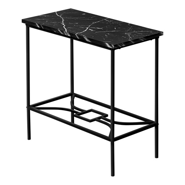 Monarch Specialties End Table, 23.75 W, 22 H, Mdf, Metal, Black - I 2074