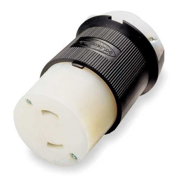 Conector Twist-Lock de 15A Hubbell 2P 2W 125VAC L1-15R BK/WT - HBL7506C