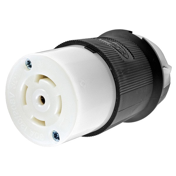 Conector de bloqueo de torsión de 30A de Hubbell 4P 5W 120/208VAC L21-30R BK/WT - HBL2813