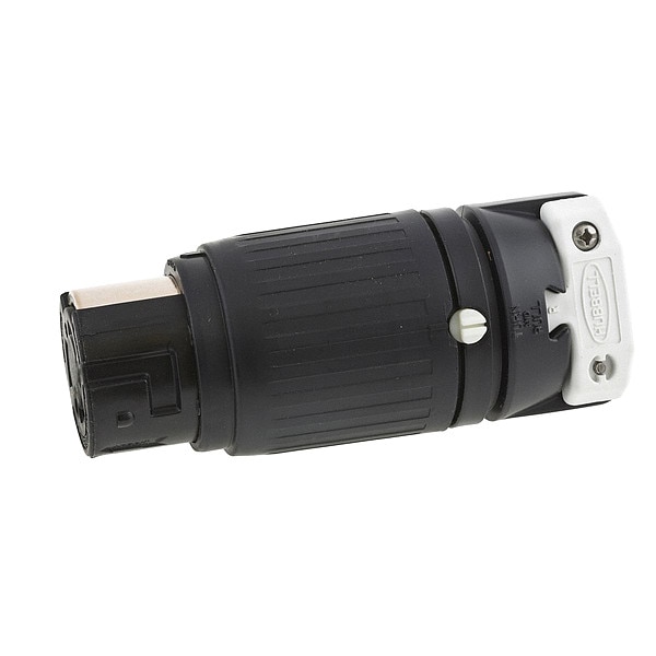 Conector de bloqueo de torsión de 50A Hubbell 3P 4W 600VAC/250VDC BK/WT - HBL7764C