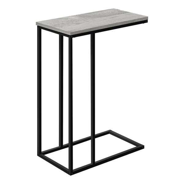 Monarch Specialties End Table, 15.75 W, 24 H, Particle Board, Metal, Grey - I 3762