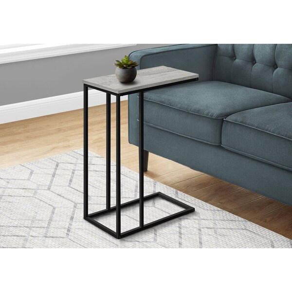Monarch Specialties End Table, 15.75 W, 24 H, Particle Board, Metal, Grey - I 3762
