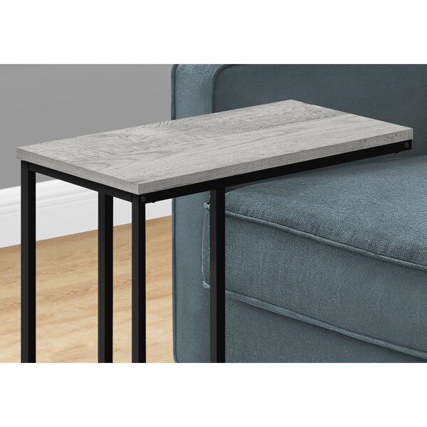 Monarch Specialties End Table, 15.75 W, 24 H, Particle Board, Metal, Grey - I 3762