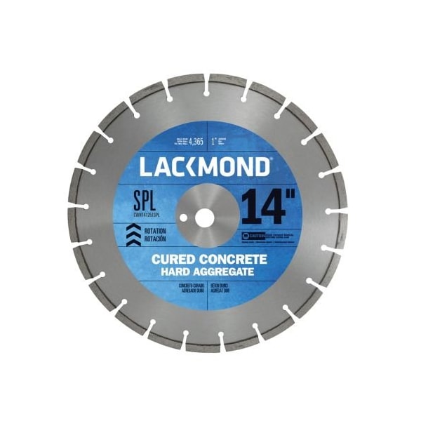 Lackmond Diamond Blade, Laser Weld Segmented, Series SPL, 14 Diameter Blade, 1 ArborShank - CWH141251SPL