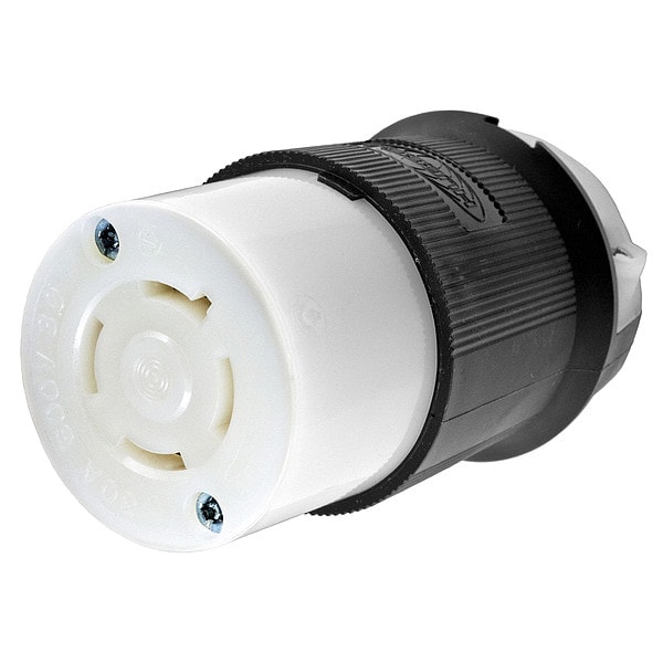 Hubbell 30A Conector Twist-Lock 3P 4W 600VCA L17-30R BK/WT - HBL2743
