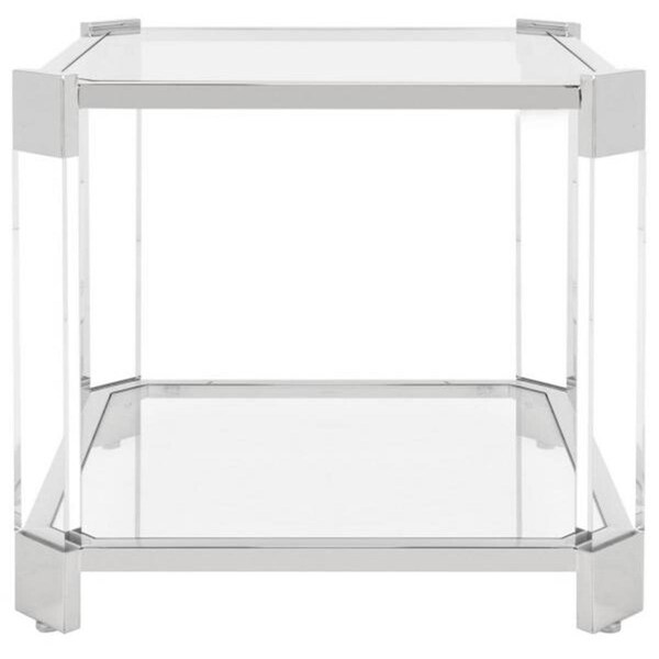 Safavieh Gianna Acrylic End Table, Silver - Polished Stainless Steel - SFV2528A