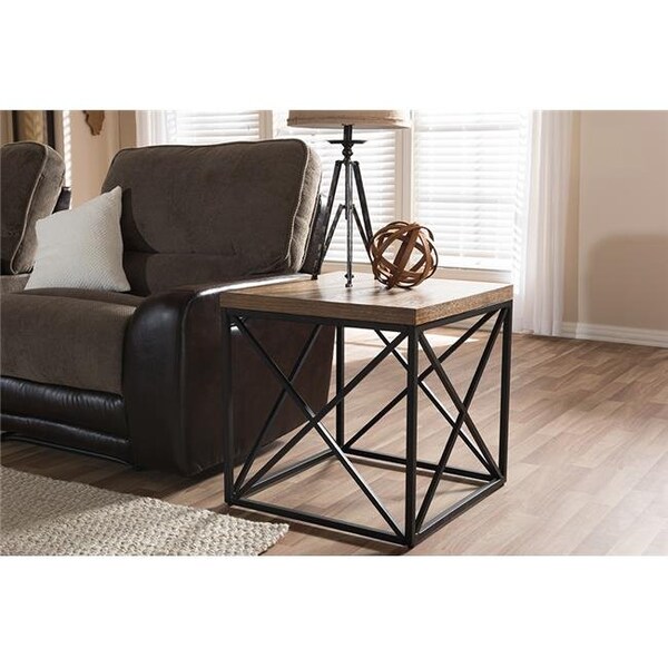 Baxton Studio Baxton Studio YLX-2692-ET Holden Vintage Industrial Antique Bronze End Table - 24 x 24 x 24 in. - YLX-2692-ET