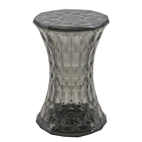 Kd Americana 18 in. Modern Plastic Clio Side Table Transparent Black - KD3034466